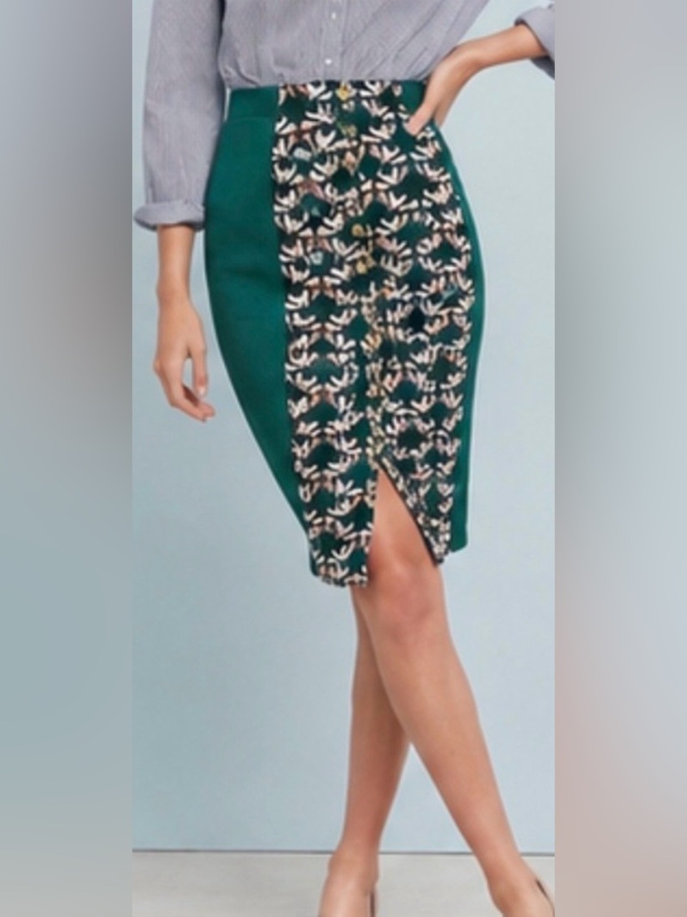 Anthropologie Dolan Left Coast Devlin Button Front Pencil Skirt S